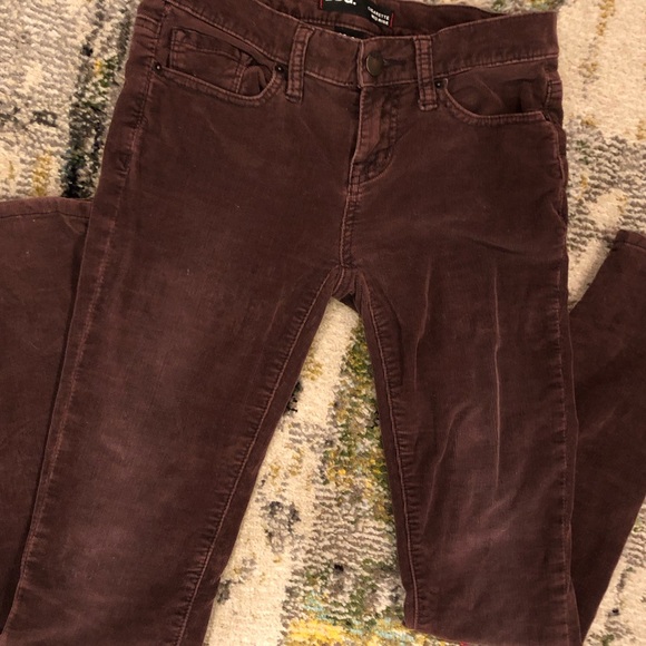 BDG Denim - BDG corduroys mid rise cigarette jeans brown plum color 26x30